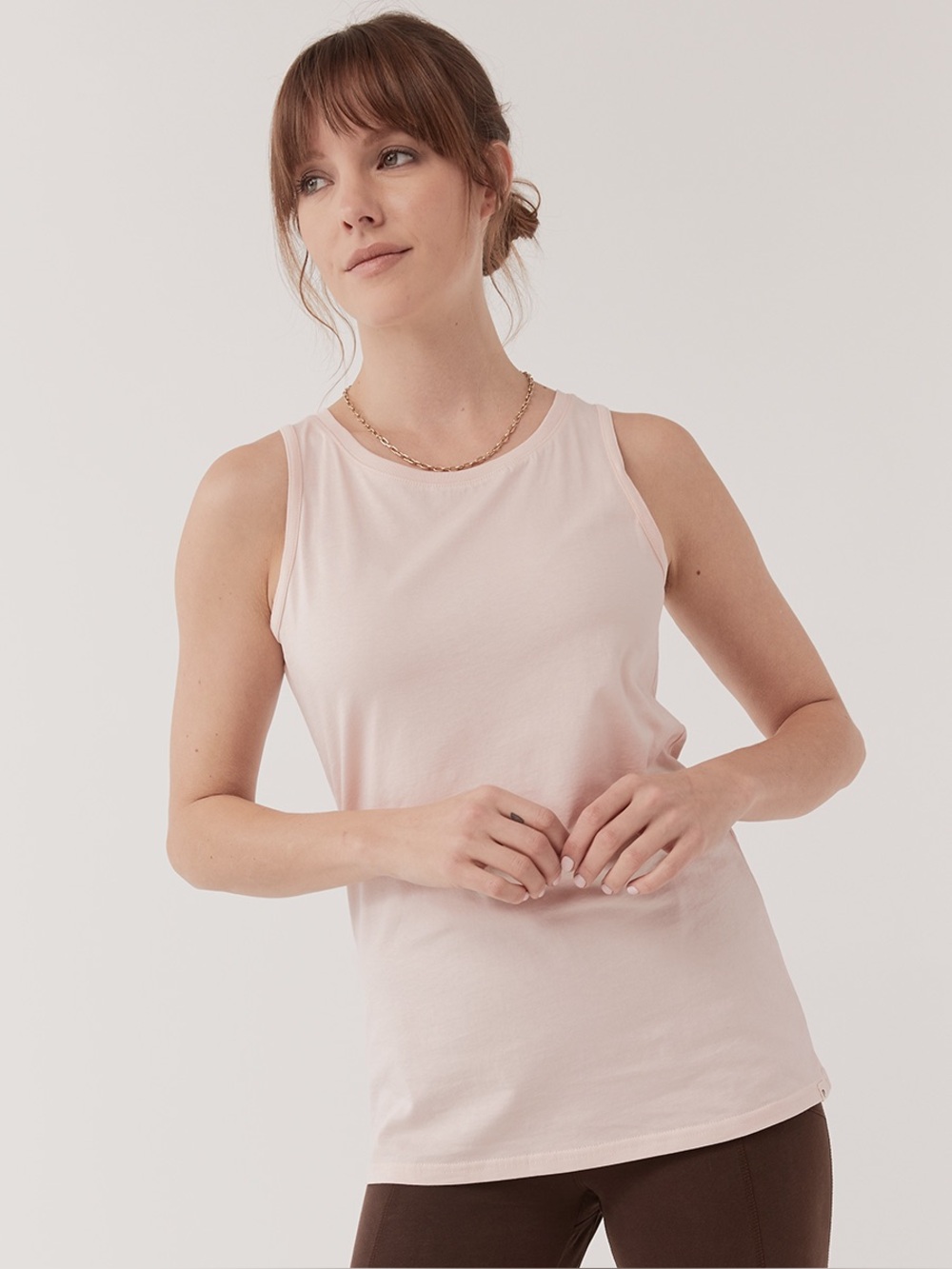 ‼️EUC: Pact Organic Baby Pink Scoop Neck Tank - L